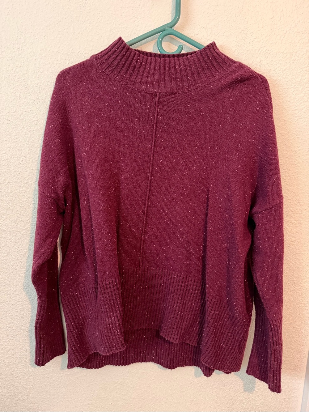 Women's Burgundy Mock Neck Sweater